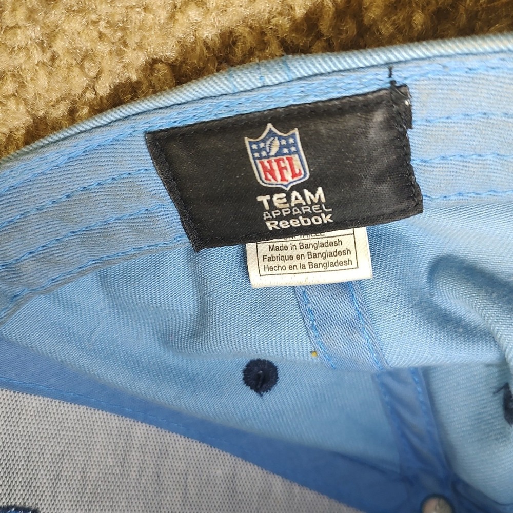 NFL Team Apparel Reebok Light Blue Baseball‎ Cap Hat Structured Curved Brim